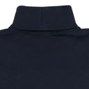 NAVY CREST TURTLENECK SWEATER