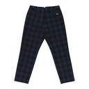 NAVY PLAID NYLON TROUSERS
