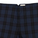 NAVY PLAID NYLON TROUSERS