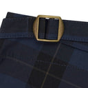 NAVY PLAID NYLON TROUSERS