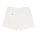 WHITE GARMENT DYED DRAWSTRING CHINO SHORTS