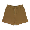 BROWN GARMENT DYED DRAWSTRING CHINO SHORTS