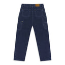 BLUE GARMENT DYED DOUBLE KNEE CARPENTER PANTS