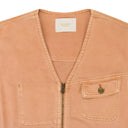 LIGHT PINK GARMENT DYED DENIM VEST