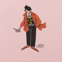 PINK CARICATURE GRAPHIC T-SHIRT