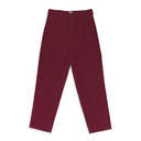 BROWN GARMENT DYED DOUBLE PLEATED PANTS