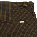 BROWN PLAID NYLON TROUSERS