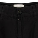 BLACK GARMENT DYED DOUBLE PLEATED TROUSERS