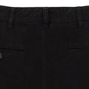 BLACK GARMENT DYED DOUBLE PLEATED TROUSERS