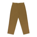 BROWN GARMENT DYED STRAIGHT FIT PANTS