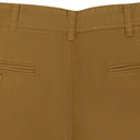 BROWN GARMENT DYED STRAIGHT FIT PANTS