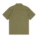 GREEN/WHITE SILK BLEND STRIPED BUTTON-DOWN