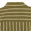 GREEN/WHITE SILK BLEND STRIPED BUTTON-DOWN