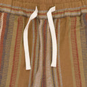 BROWN BLANKET STRIPE DRAWSTRING PANTS