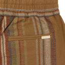 BROWN BLANKET STRIPE DRAWSTRING PANTS