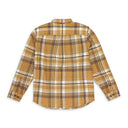 BROWN PLAID COTTON BUTTON-DOWN SHIRT