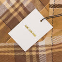 BROWN PLAID COTTON BUTTON-DOWN SHIRT
