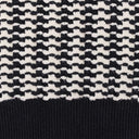 BLACK LONG-SLEEVE HOUNDSTOOTH POLO SHIRT