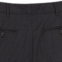 GRAY DOUBLE PLEATED WOOL TROUSERS
