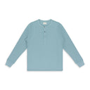 GREEN WAFFLE HENLEY T-SHIRT