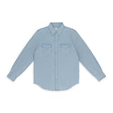 BLUE CHAMBRAY SNAP BUTTON-DOWN SHIRT
