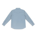 BLUE CHAMBRAY SNAP BUTTON-DOWN SHIRT