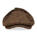 BROWN HERRINGBONE EARFLAP HAT