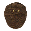BROWN HERRINGBONE EARFLAP HAT