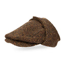 BROWN HERRINGBONE EARFLAP HAT