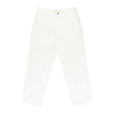 WHITE GARMENT DYED STRAIGHT FIT PANTS