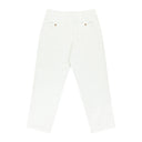 WHITE GARMENT DYED STRAIGHT FIT PANTS