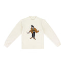 CREAM CARICATURE KNIT SWEATER