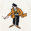 CREAM CARICATURE KNIT SWEATER