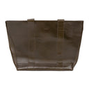 GREEN DEBOSSED LOGO LEATHER TOTE BAG