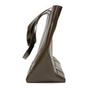 GREEN DEBOSSED LOGO LEATHER TOTE BAG