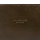 GREEN DEBOSSED LOGO LEATHER TOTE BAG