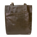 GREEN LEATHER DOCUMENT TOTE BAG