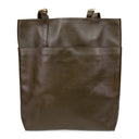 GREEN LEATHER DOCUMENT TOTE BAG