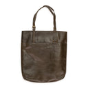 GREEN LEATHER DOCUMENT TOTE BAG