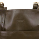 GREEN LEATHER DOCUMENT TOTE BAG
