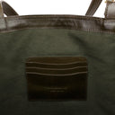 GREEN LEATHER DOCUMENT TOTE BAG