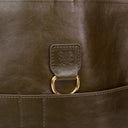 GREEN LEATHER DOCUMENT TOTE BAG