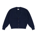 NAVY WAFFLE KNIT CARDIGAN