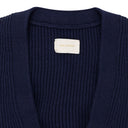 NAVY WAFFLE KNIT CARDIGAN