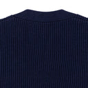 NAVY WAFFLE KNIT CARDIGAN