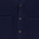 NAVY WAFFLE KNIT CARDIGAN