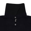 NAVY BUTTON TURTLENECK SWEATER