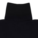 NAVY BUTTON TURTLENECK SWEATER