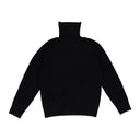 BLACK BOILED WOOL TURTLENECK SWEATER