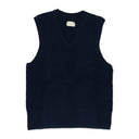 NAVY WAFFLE V-NECK SWEATER VEST